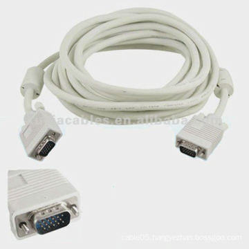 5M VGA Cable Male Male LCD Monitor VGA Extension Cable White